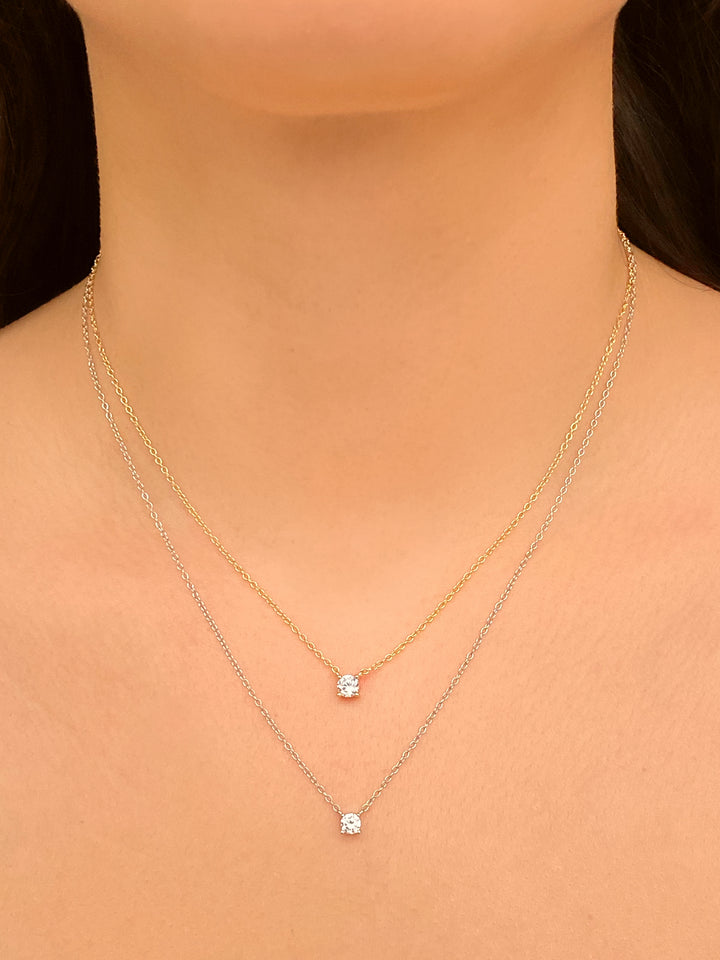 Collar Con Dije Zirconia 4 mm