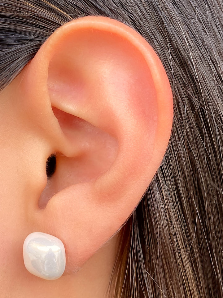 Par Arete Cuadrado Perla