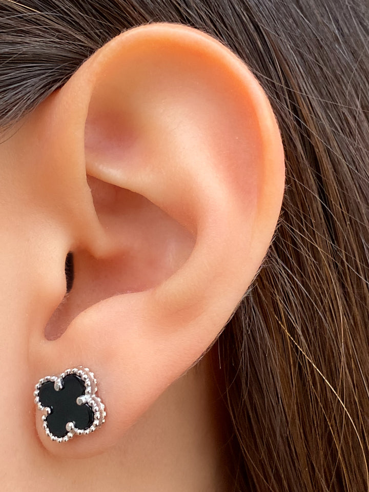 Par Arete Mini Trebol Onix