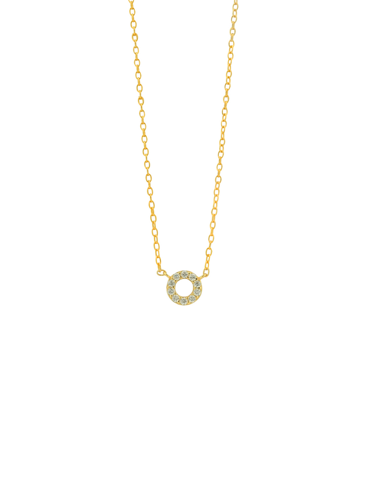 Collar Con Mini Contorno Circulo Zirconias
