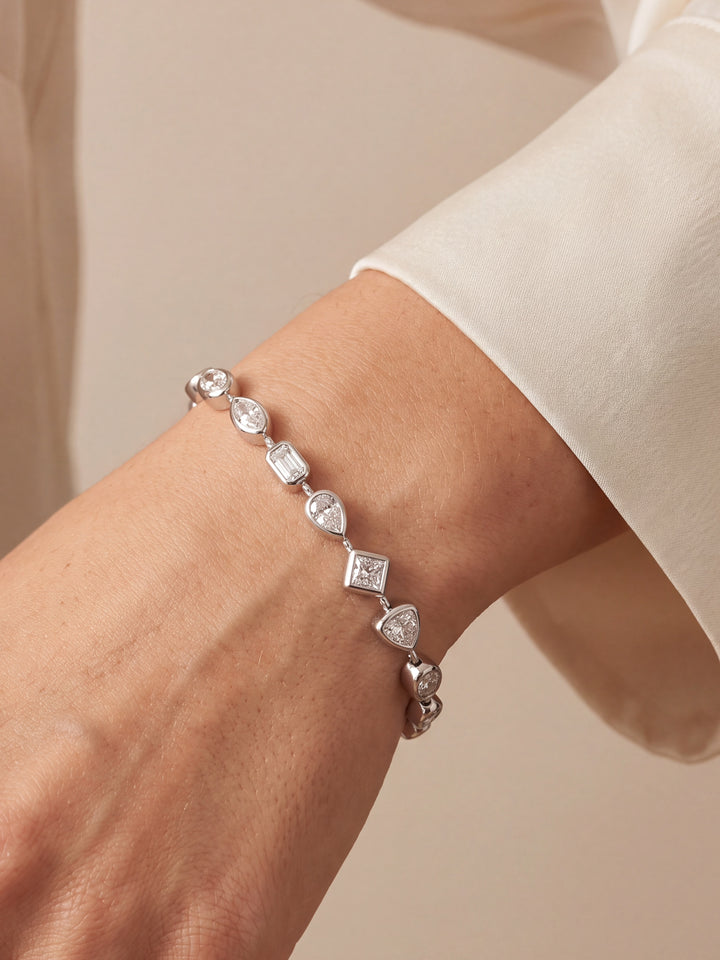 Pulsera Moissanita Cortes Mixtos