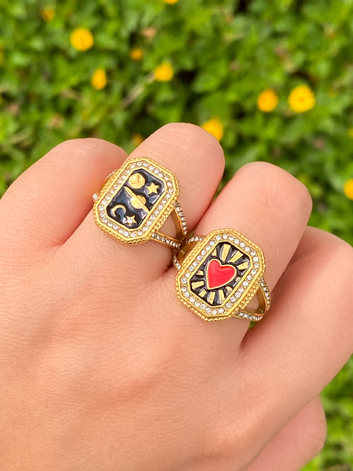 Anillo Rectangulo Con Figura