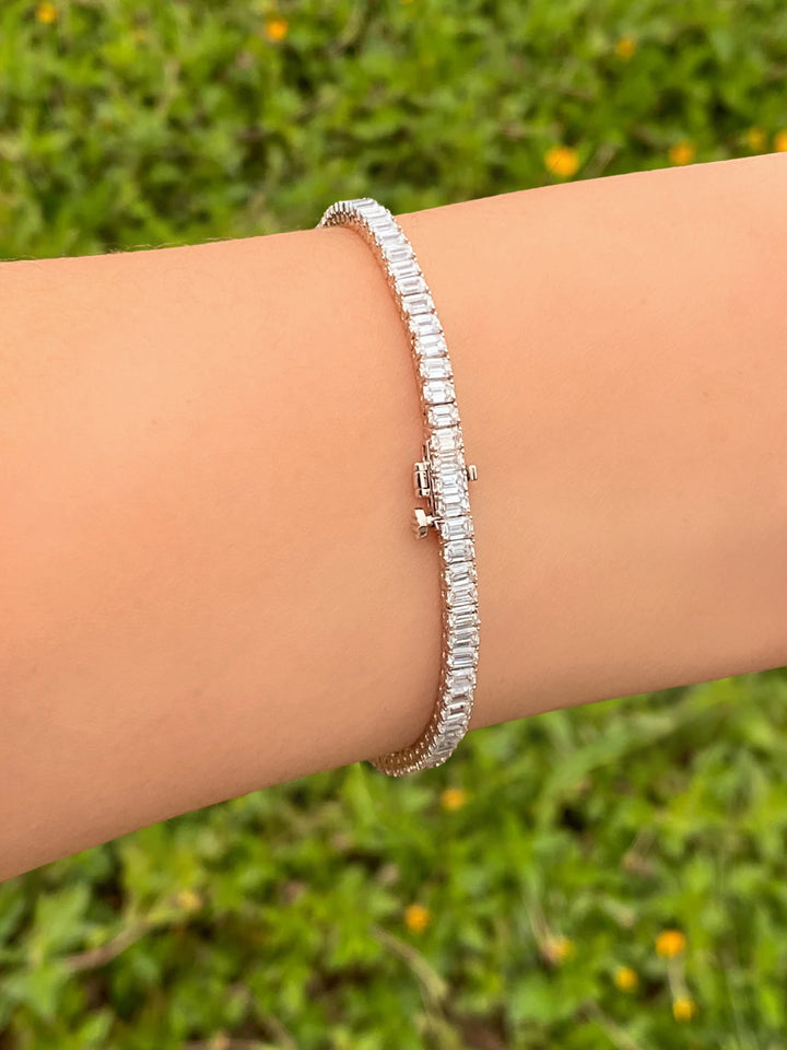 Pulsera Tennis Baguette 8 Ct Diamantes Lab Grown
