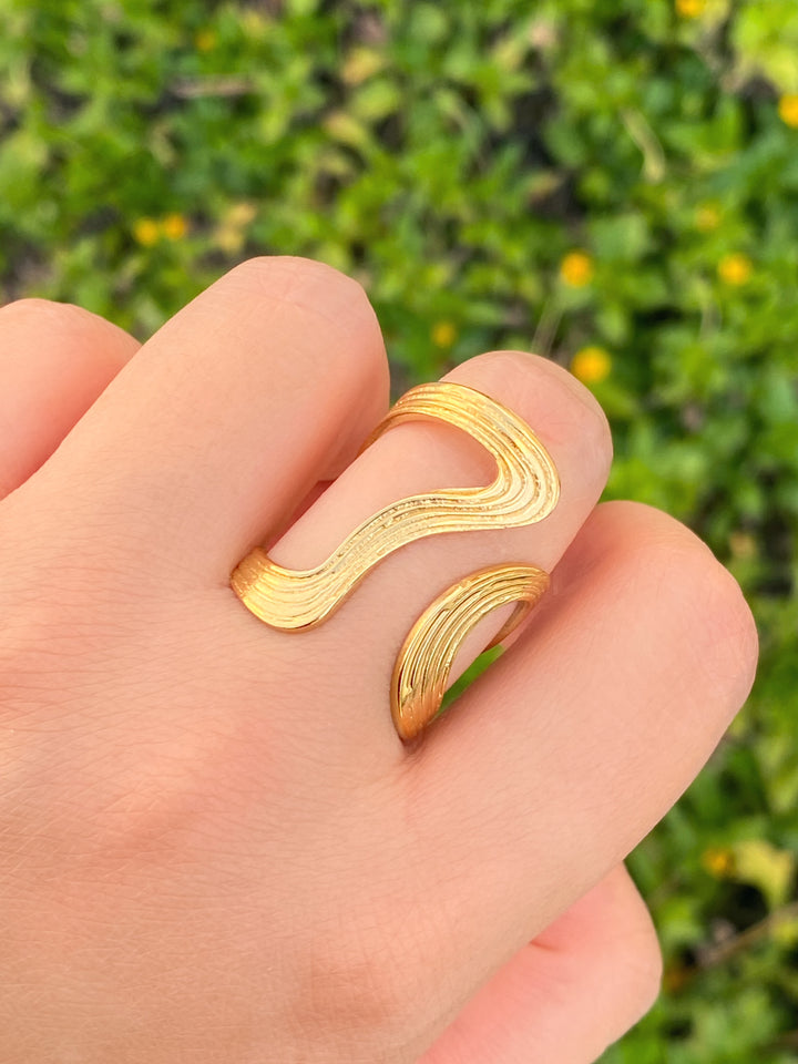 Anillo Doble Curva Irregular Abierto