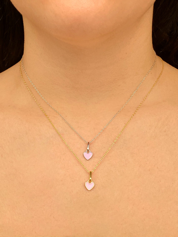 Collar Dije Corazon Rosa