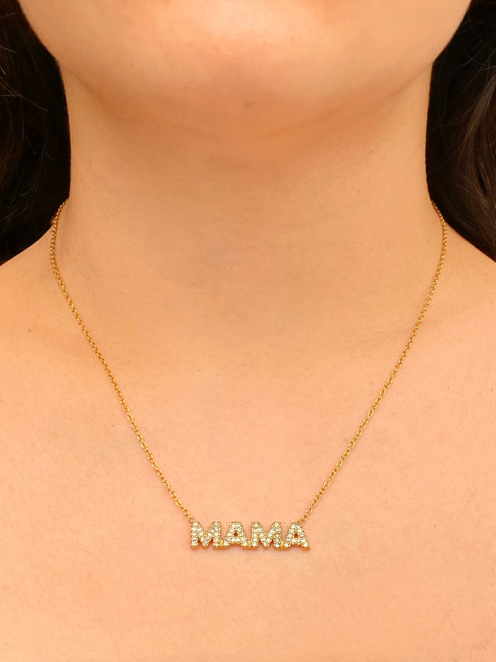 Collar Mama Letras Zirconias