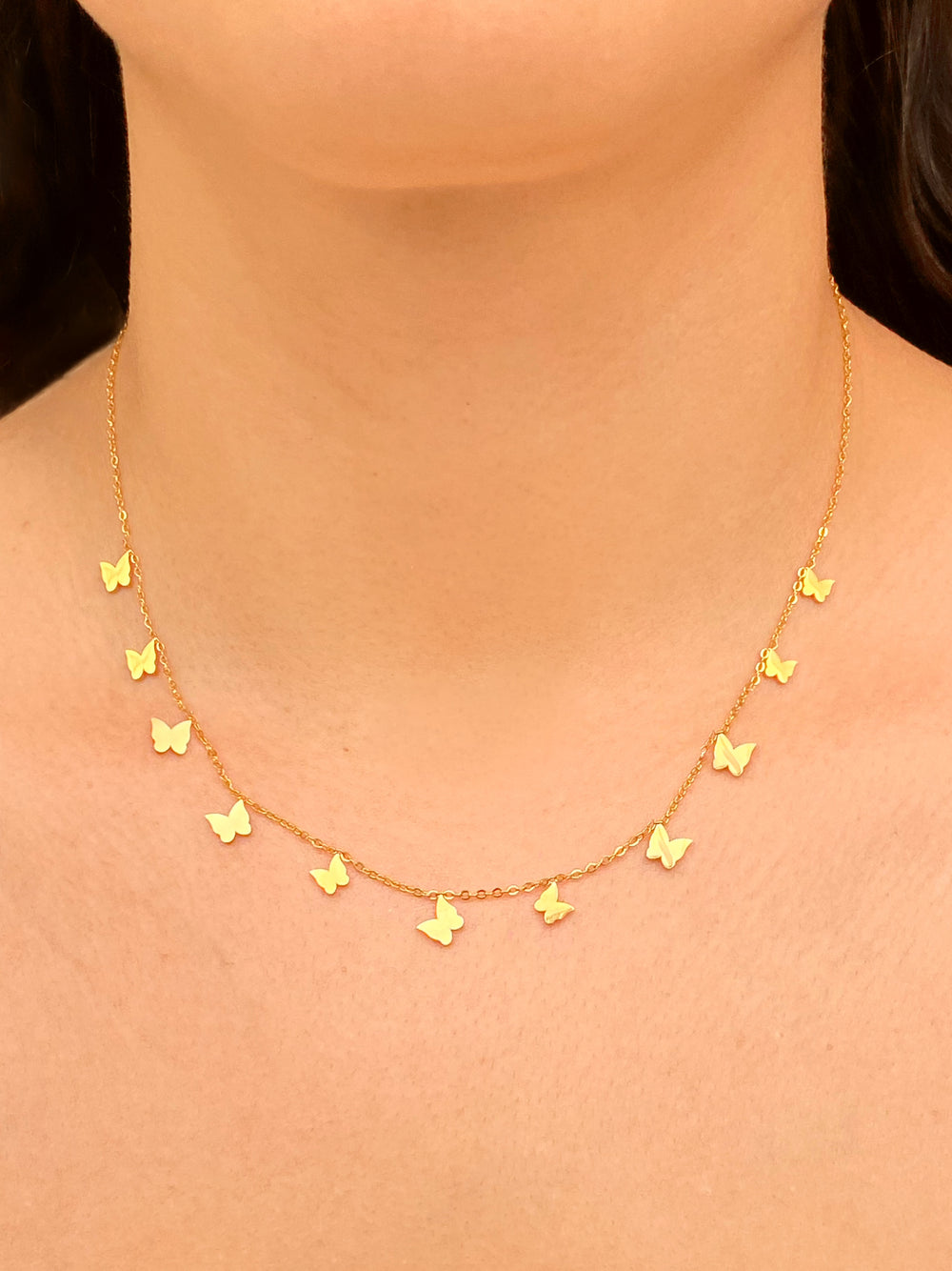 Collar Con Dijes Mariposas Lisas