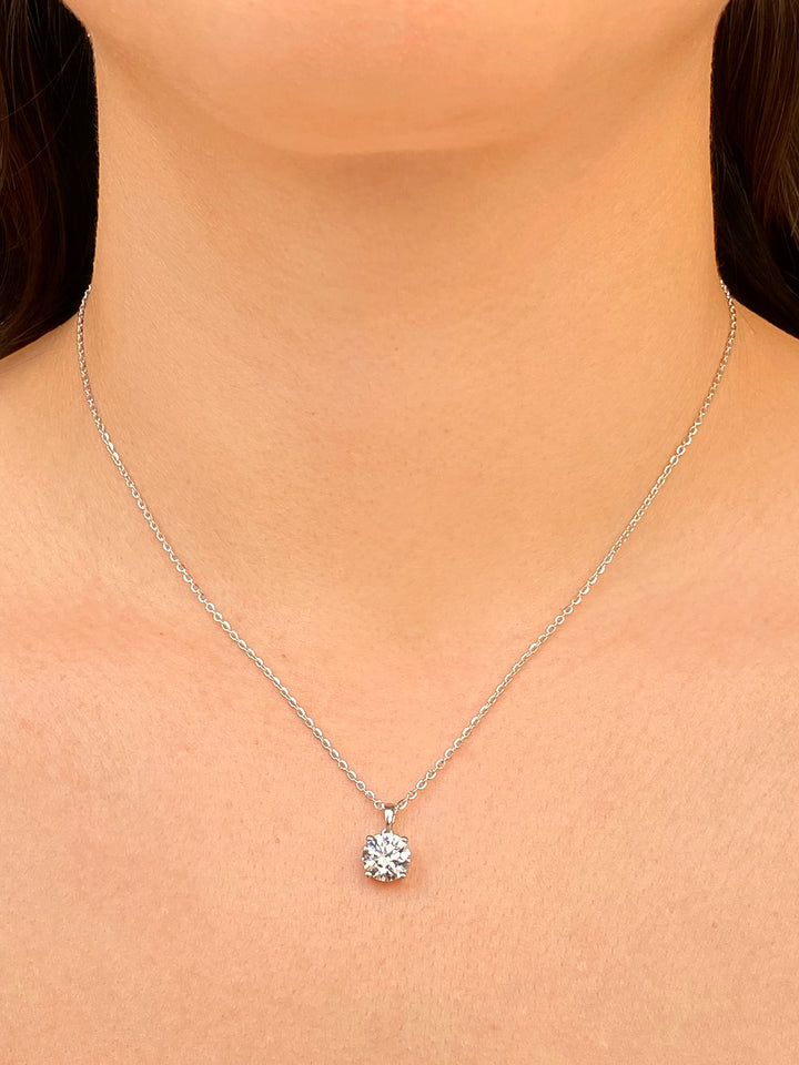 Collar Dije Solitario 1.50 Quilates Diamante Lab Grown