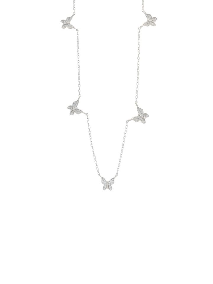 Collar Cinco Mariposas Zirconias