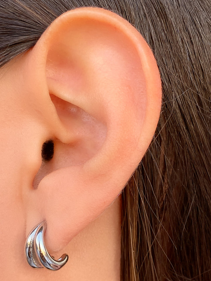 Par Semi Arracada Doble Linea