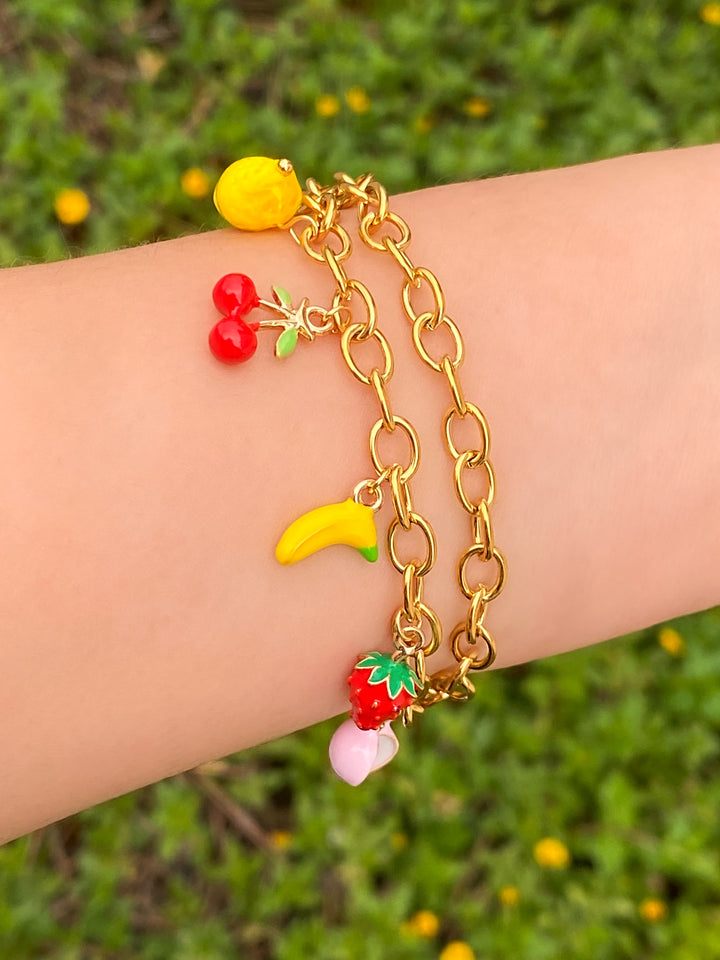 Pulsera Chunky Con Dijes Frutas