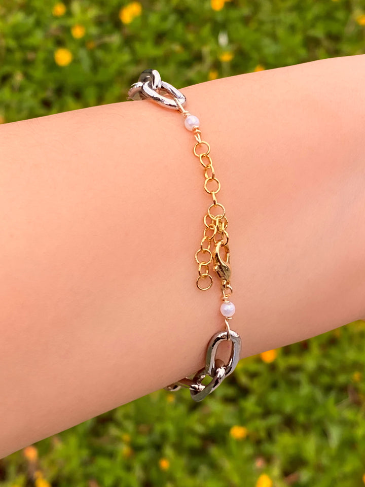 Pulsera Eslabón Plateado Timon Con Placa Inicial