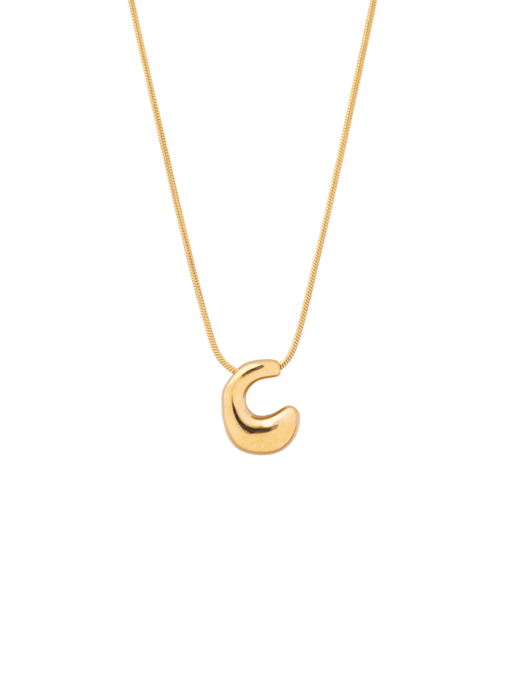 Collar Delgado Inicial Bubble Dorado