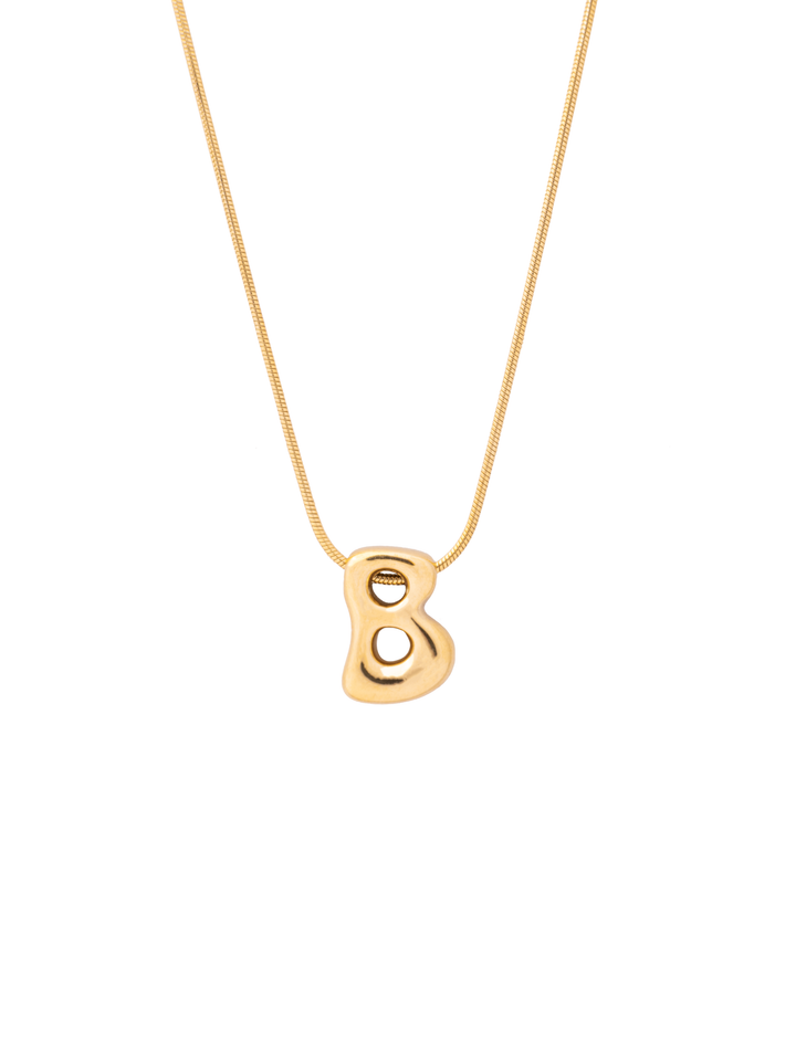 Collar Delgado Inicial Bubble Dorado