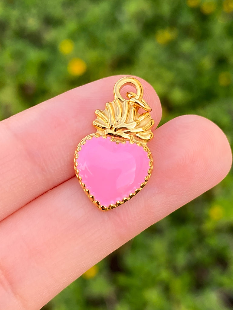 Dije Sagrado Corazon Rosa