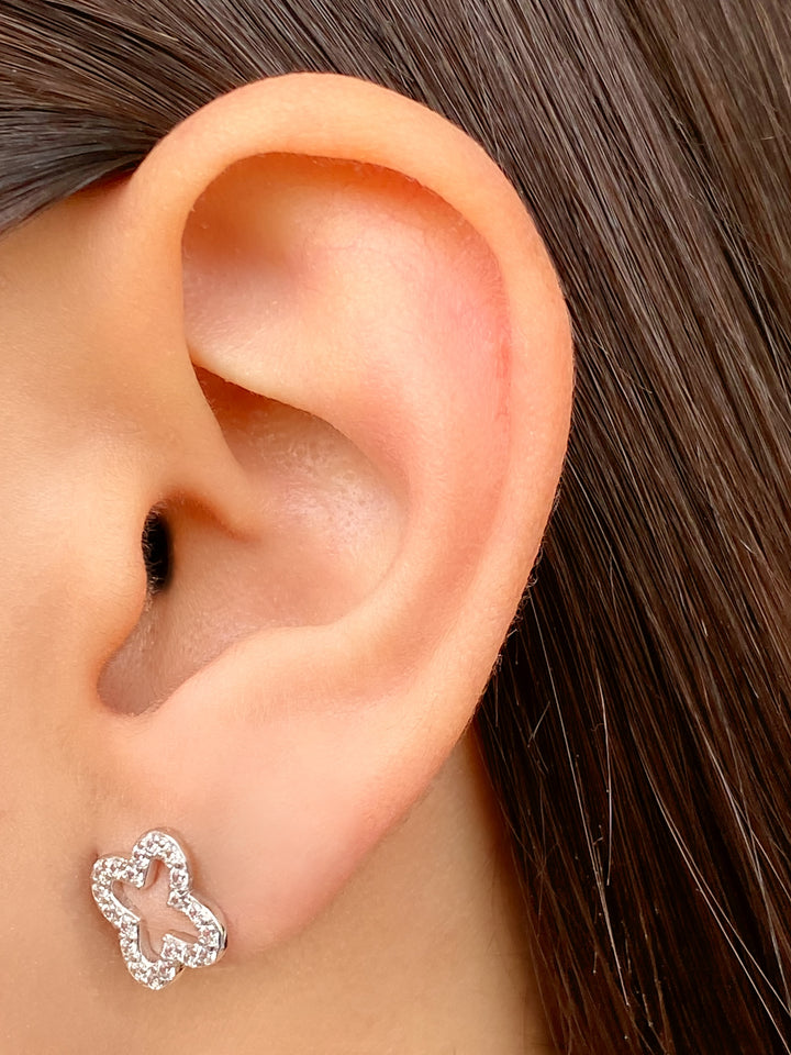 Par Arete Contorno Trebol Zirconia