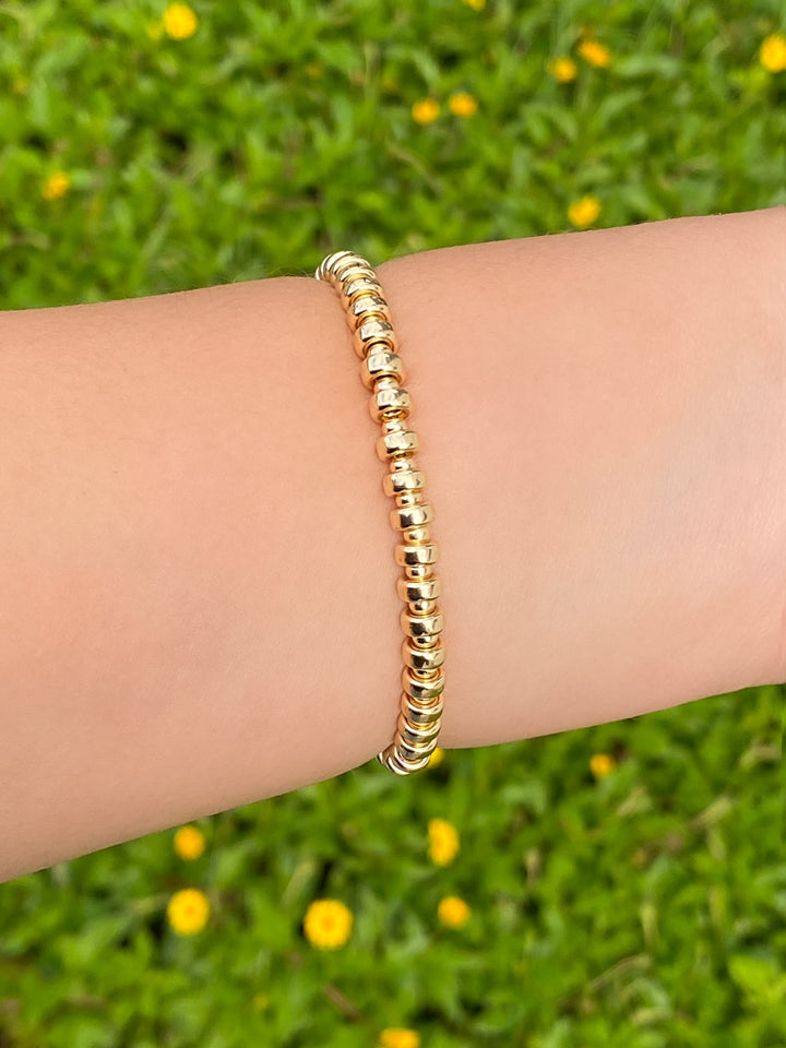 Pulsera Con Rondel Y Bolitas Gold Filled