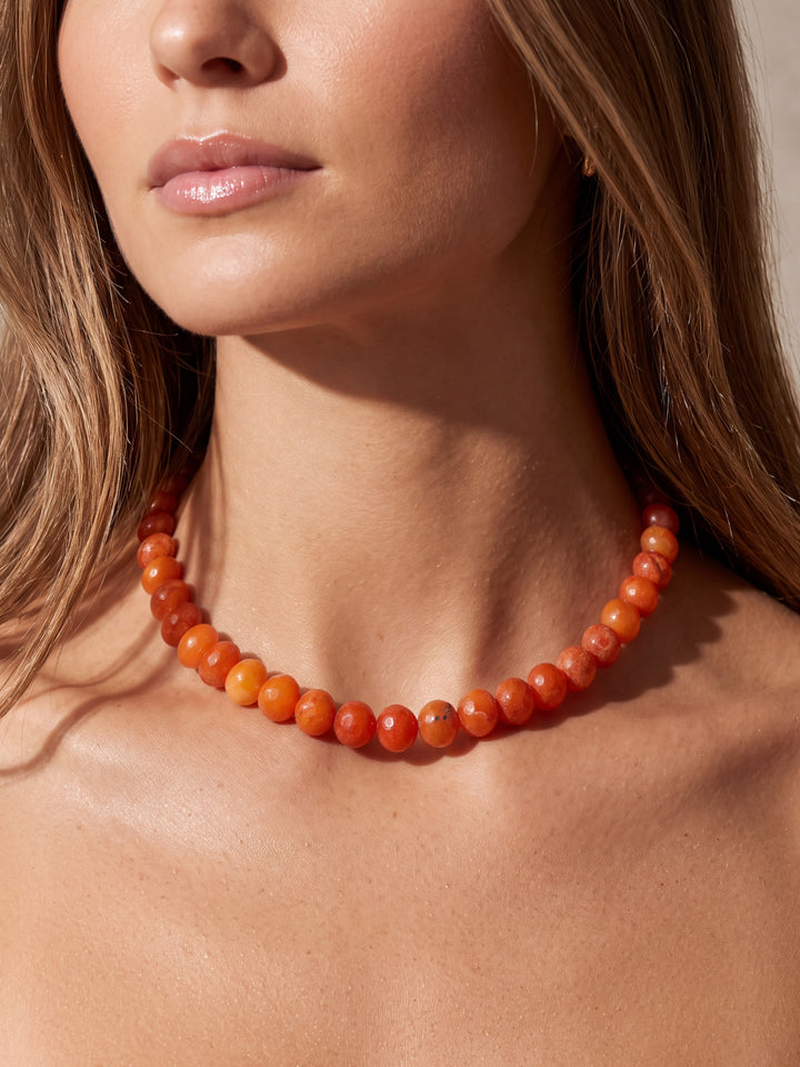 Choker Bolitas Piedra Natural 10 mm
