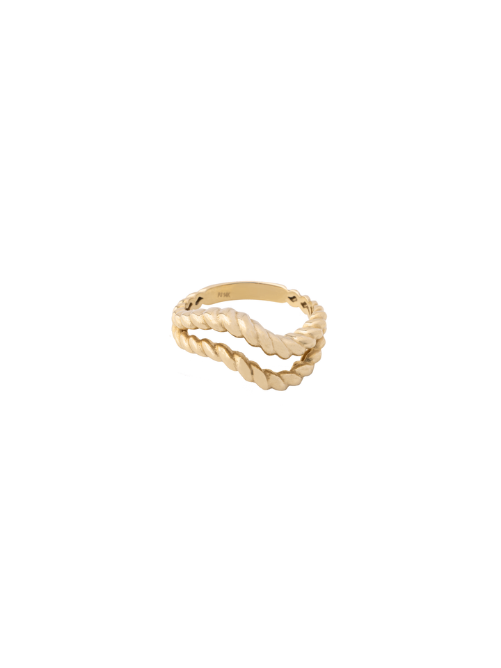 Anillo Doble Torcido Oro 14k