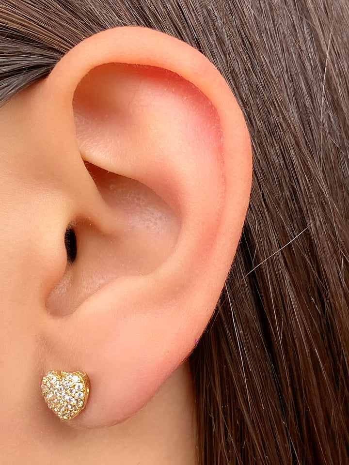 Par Arete Mini Corazon Zirconias