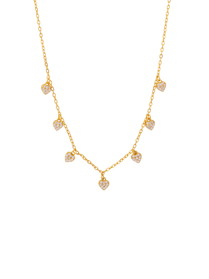Collar Con Corazones Zirconias