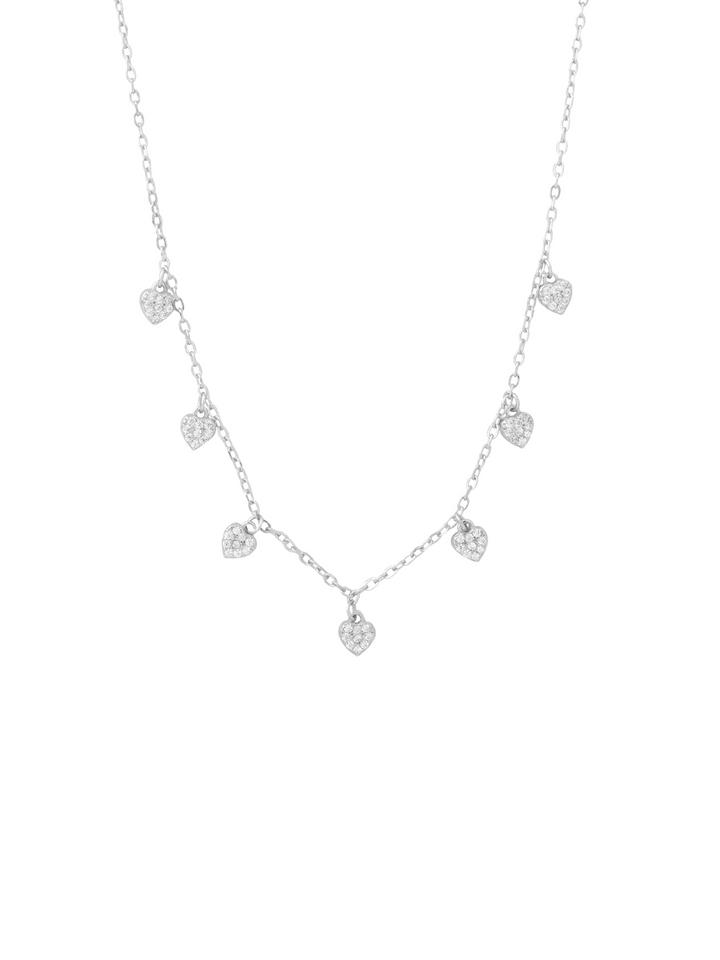 Collar Con Corazones Zirconias