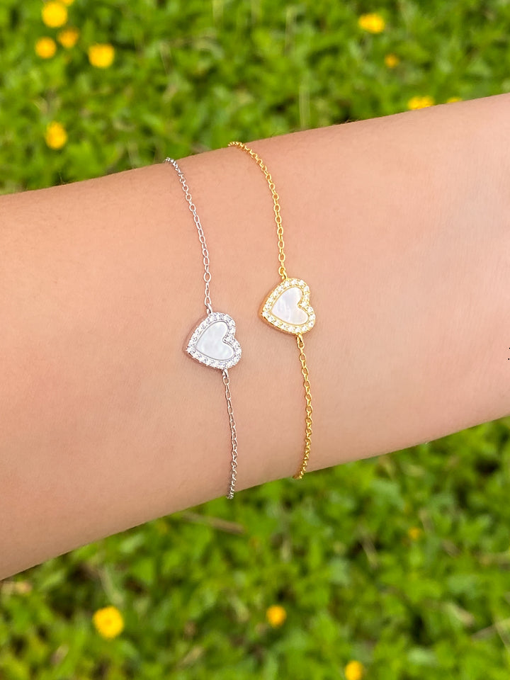 Pulsera Corazon Madre Perla