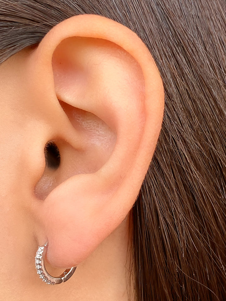 Par Arracada Zirconias Con Petalo 2 en 1