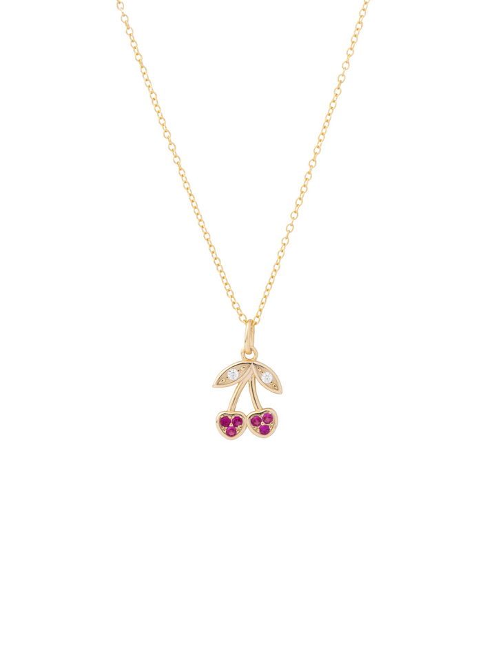 Collar Dije Cerezas Zirconia
