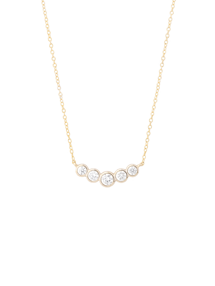 Collar Con Cinco Zirconias Redondas