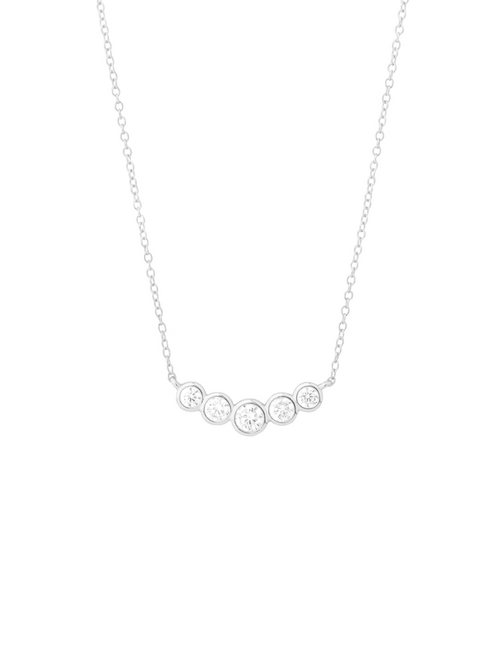 Collar Con Cinco Zirconias Redondas