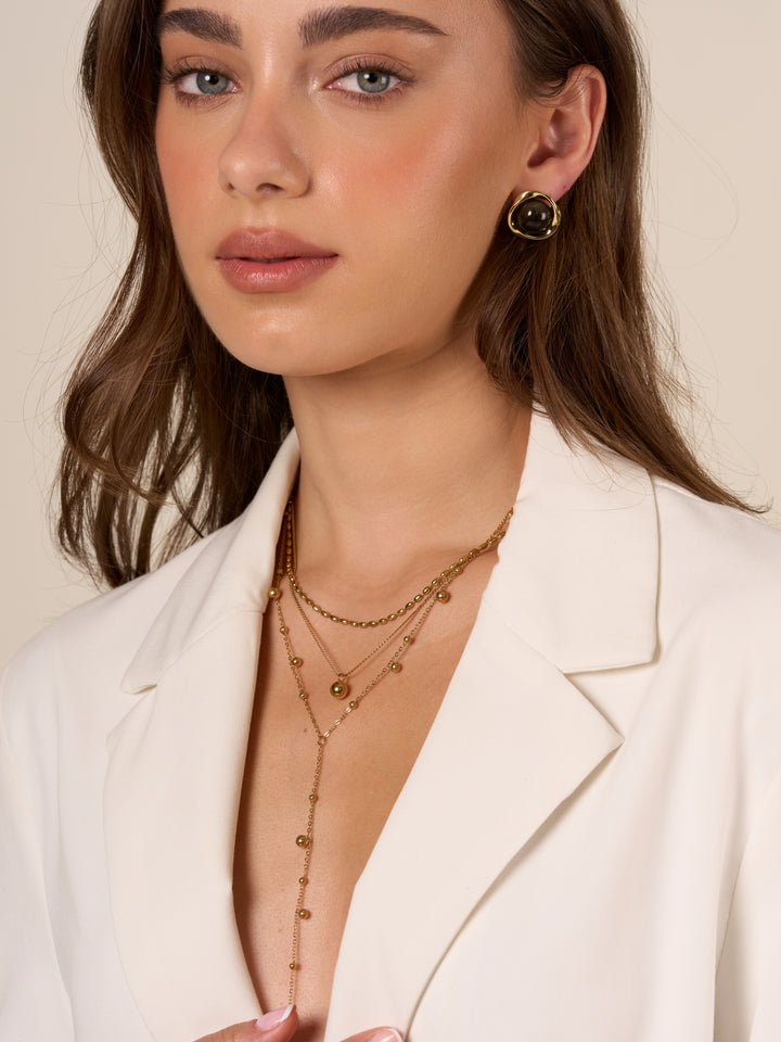 Collar Corbatin Con Bolitas