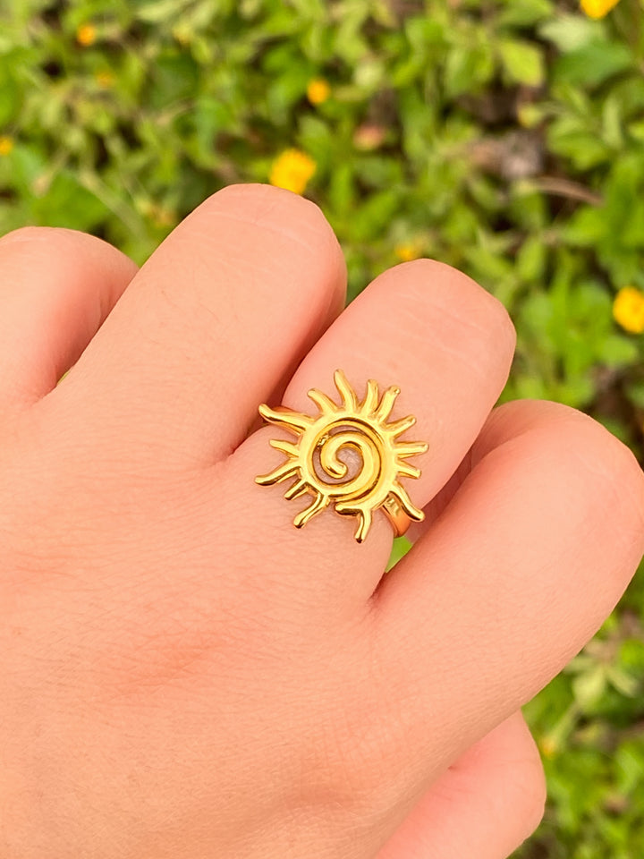 Anillo Sol Con Espiral