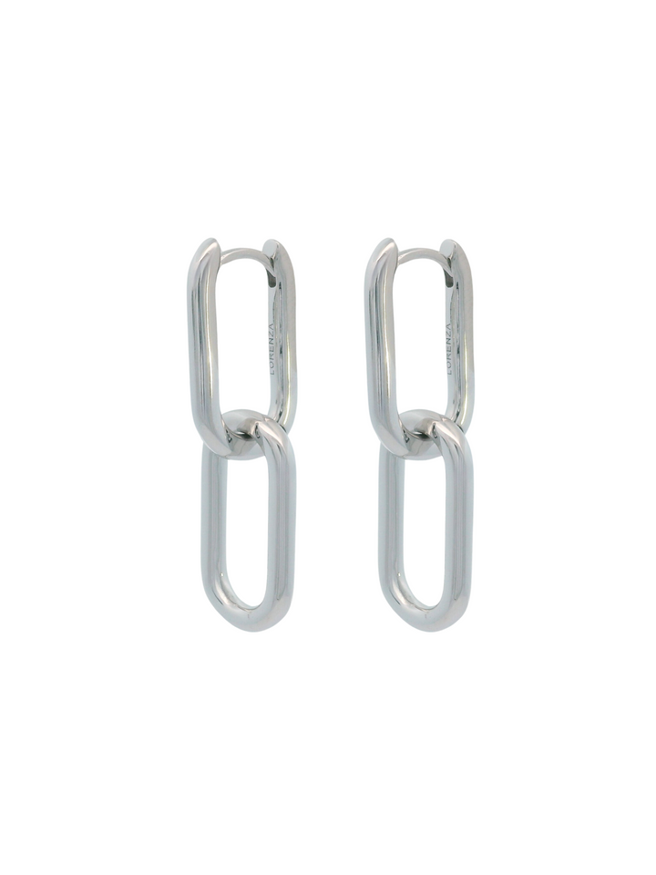 Par Arracada Con Eslabon Rectangular