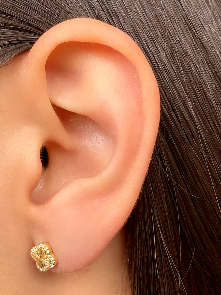 Par Arete Trebol Contorno Zirconias