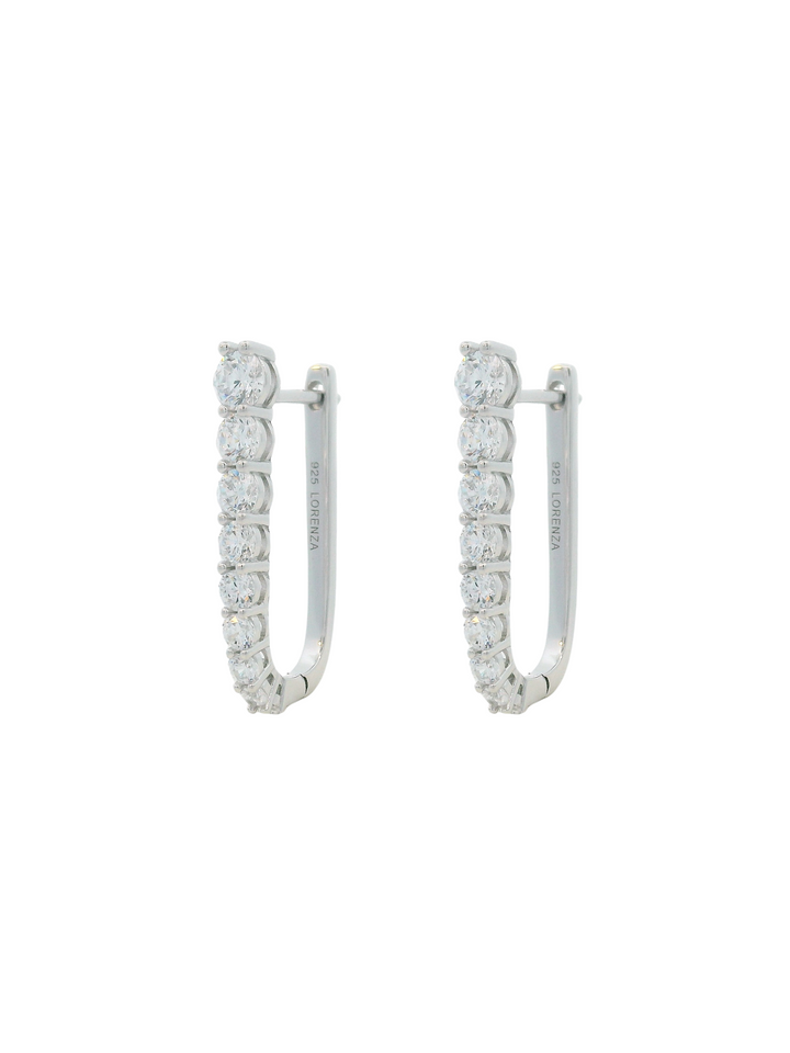 Par Arracada Rectangular Con Zirconias 25 mm