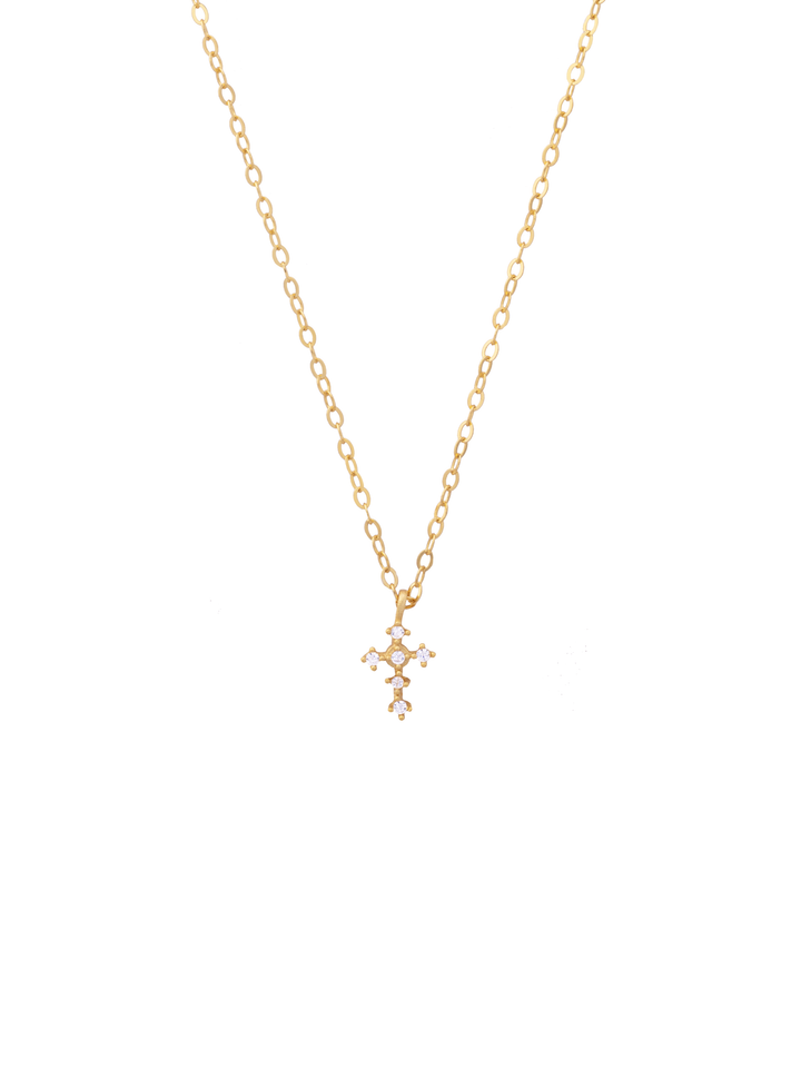 Collar Con Mini Cruz Zirconias