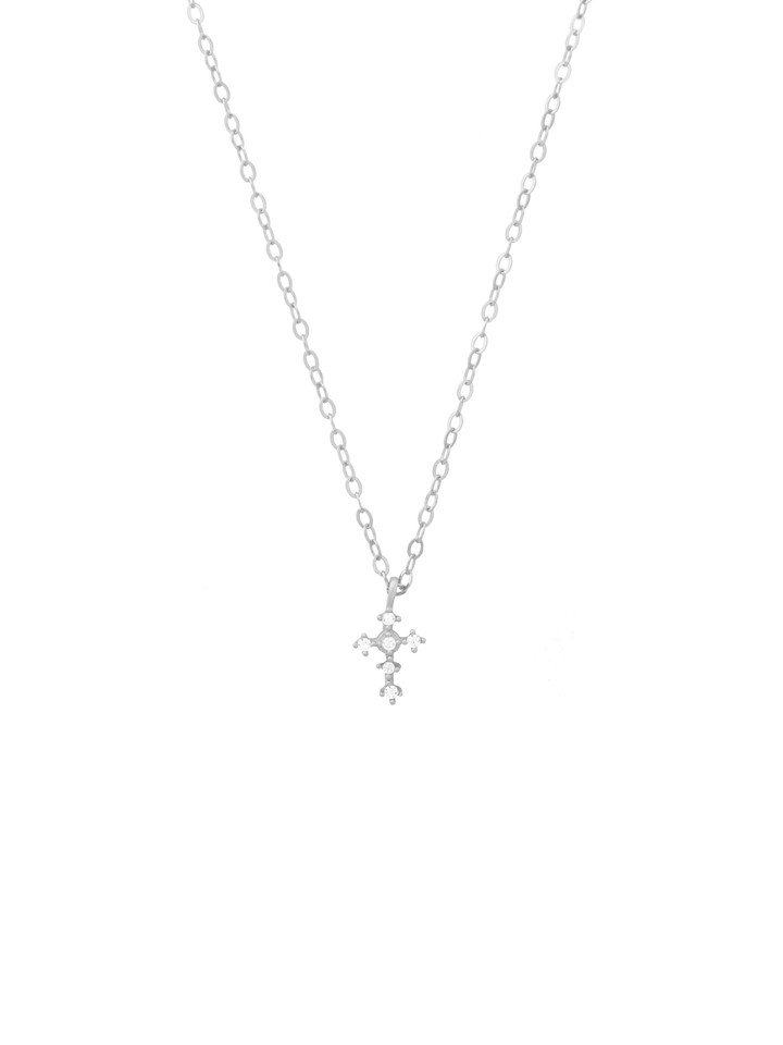 Collar Con Mini Cruz Zirconias