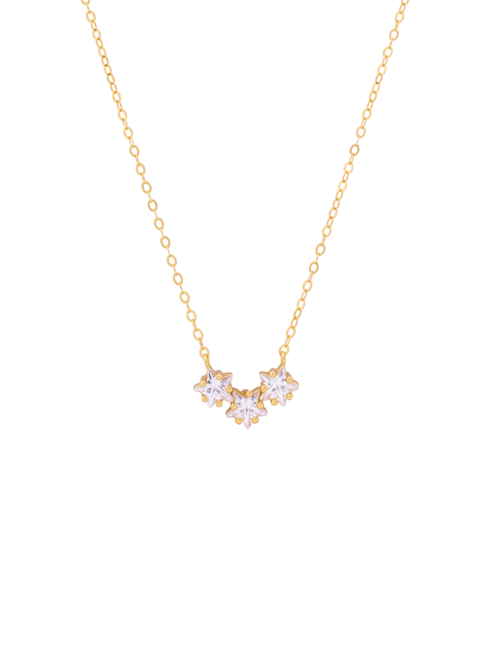 Collar Con Triple Estrella Zirconia