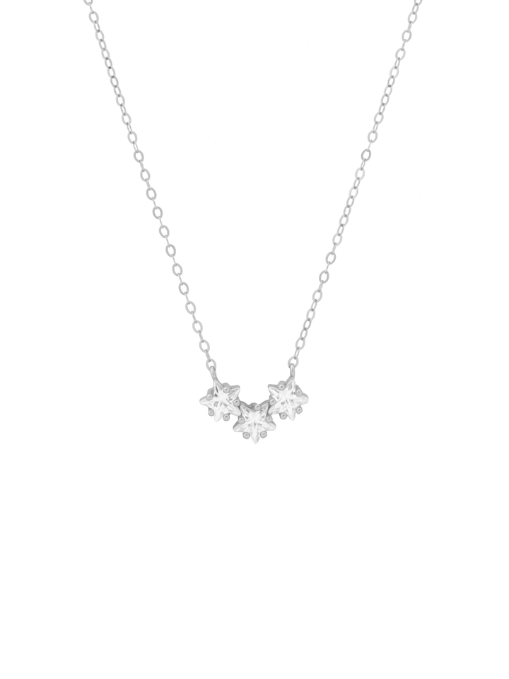Collar Con Triple Estrella Zirconia