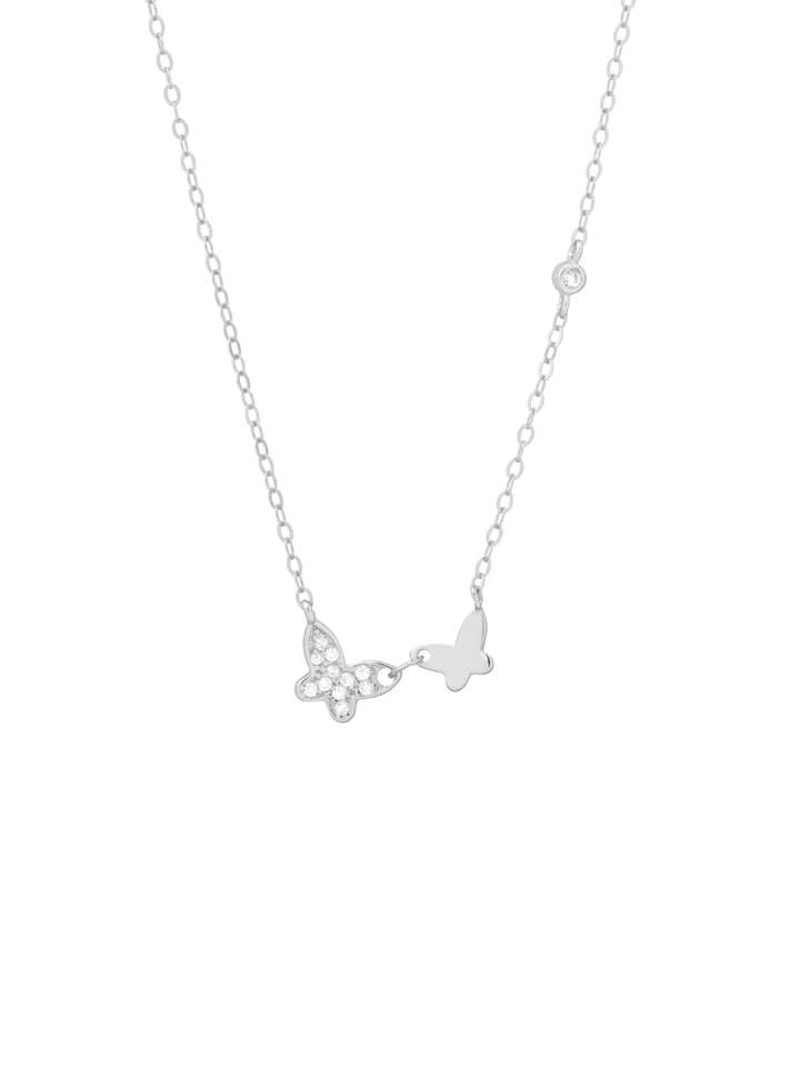 Collar Con Doble Mariposa y Mini Zirconia