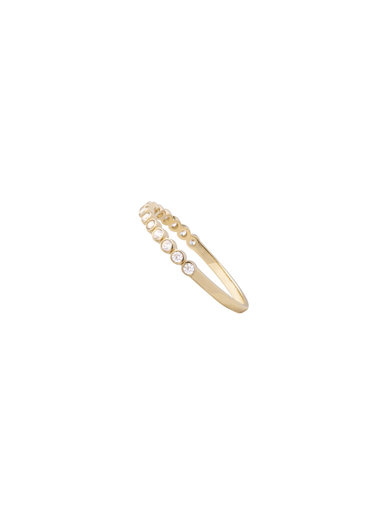Anillo Churumbela Zirconias Redondas Oro 14k
