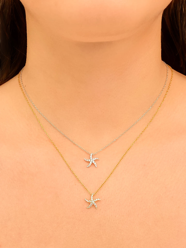 Collar Con Estrella de Mar Zirconias