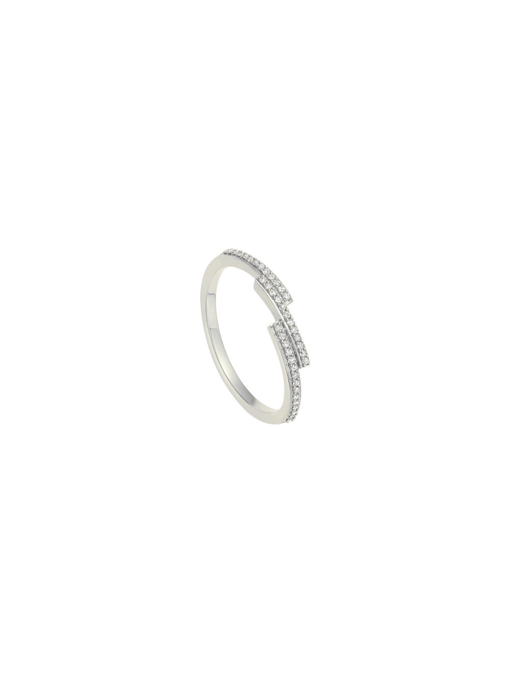 Anillo Triple Linea Escalonada Con Zirconias