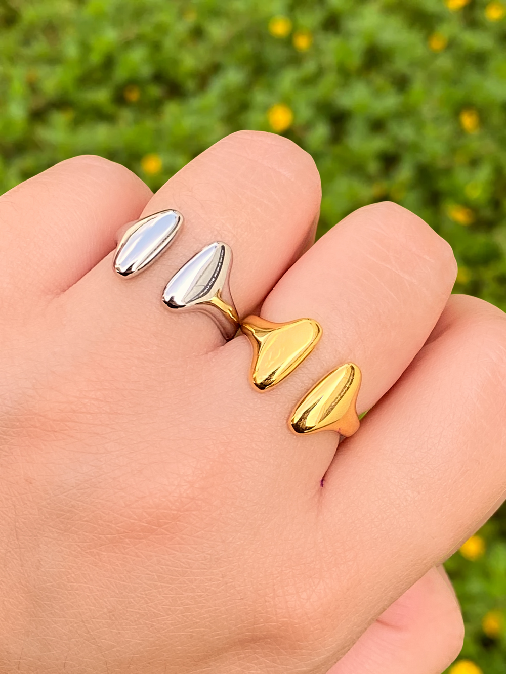 Anillo Con Doble Ovalo Abierto