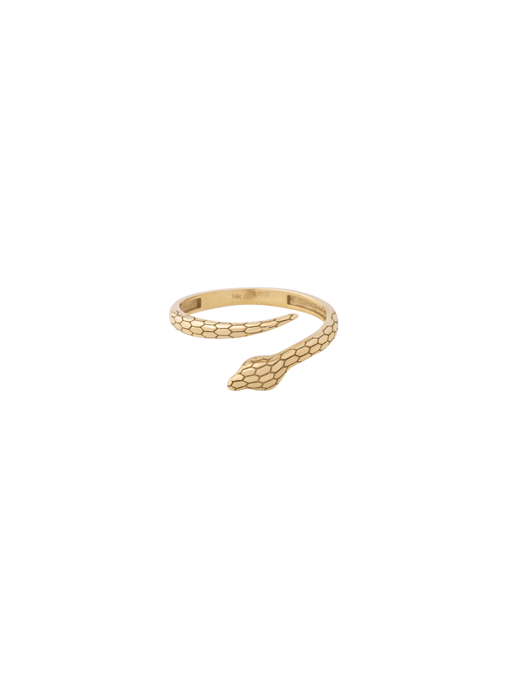 Anillo Ajustable Serpiente Oro 14k