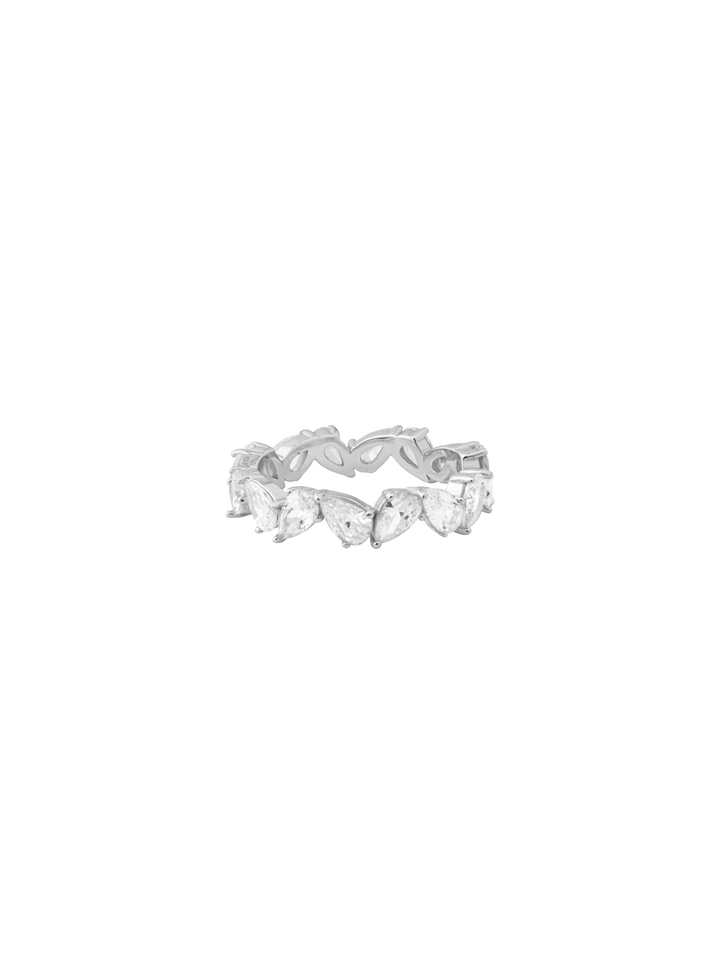 Anillo Churumbela Zirconias Gota En Zigzag