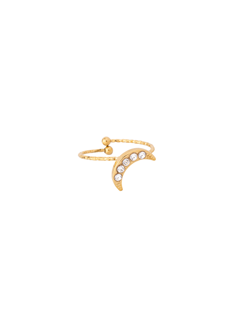 Anillo Con Textura Ajustable Luna Zirconias