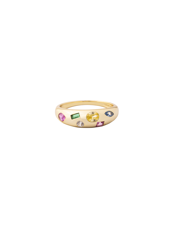 Anillo Con Zirconias De Colores
