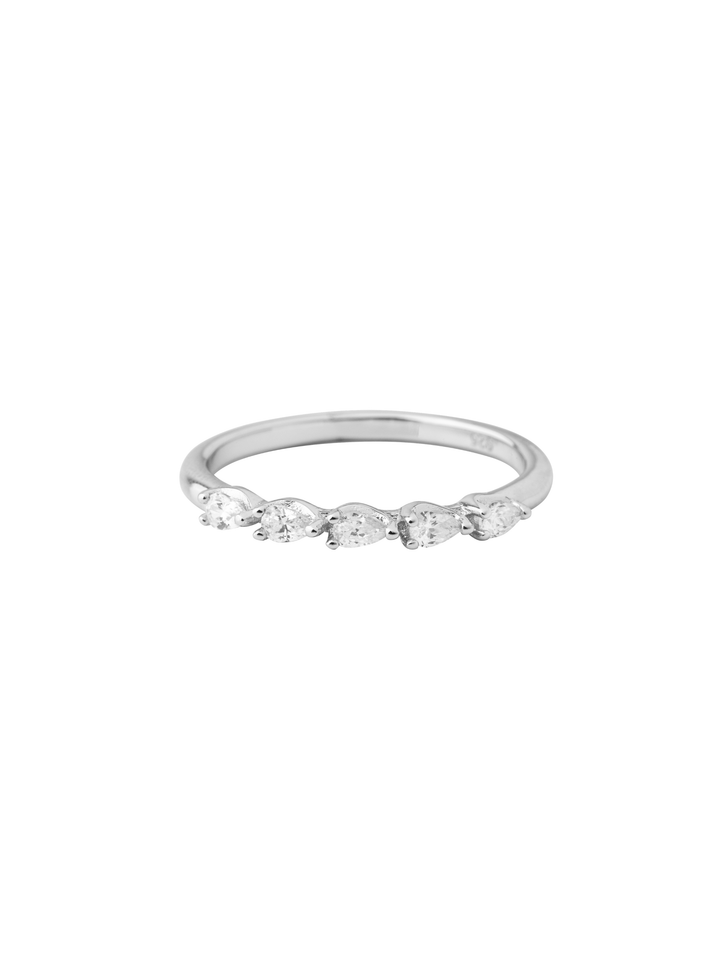 Anillo Zirconias Gotas Horizontales